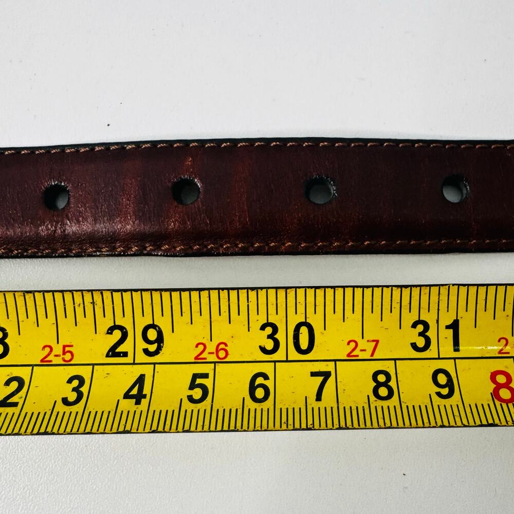 Vintage 1996 BRIGHTON Brown Leather  Belt Silver Western USA Large - Picture 7 of 7